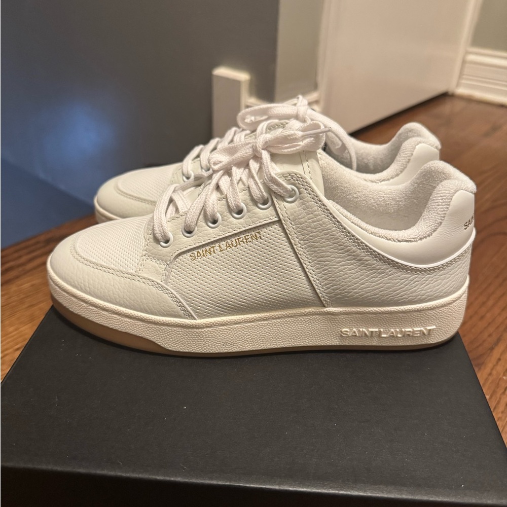 Saint Laurent Classic White Leather Sneakers